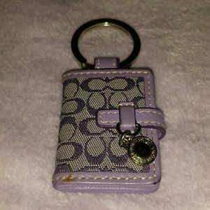 Coach purple photo book keychain